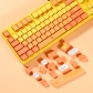 Dropshipping Summer Orange 104+23 XDA Keycaps Set PBT Dye-subbed ANSI ISO Layout for GK61 64 68 84 87 104 108
